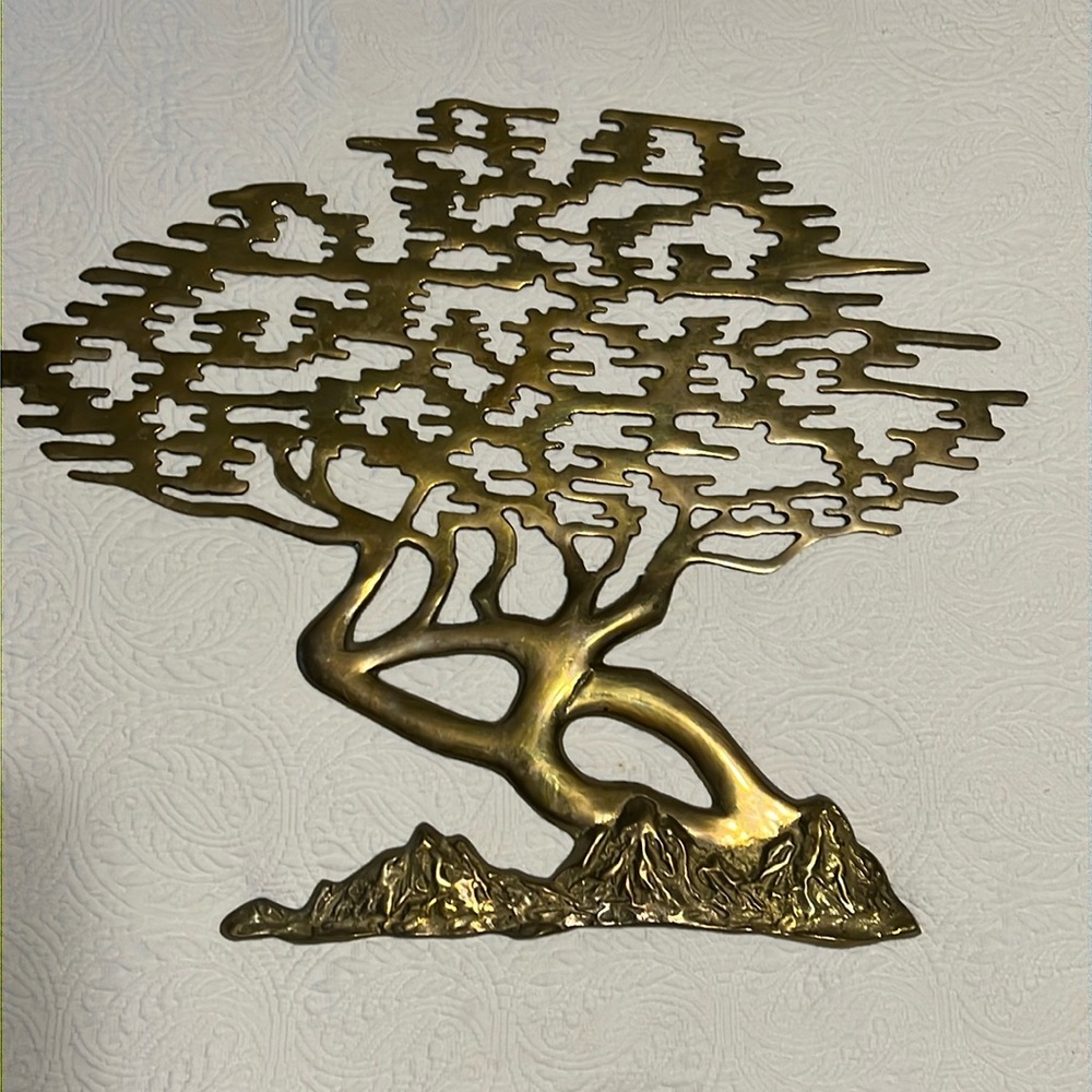 Brass Bon Sai Tree of Life wall decor